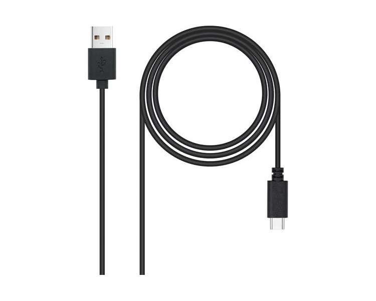 CABLE USB 2.0 3A, TIPO C USB-C/M-A/M 3M NEGRO NANOCABLE