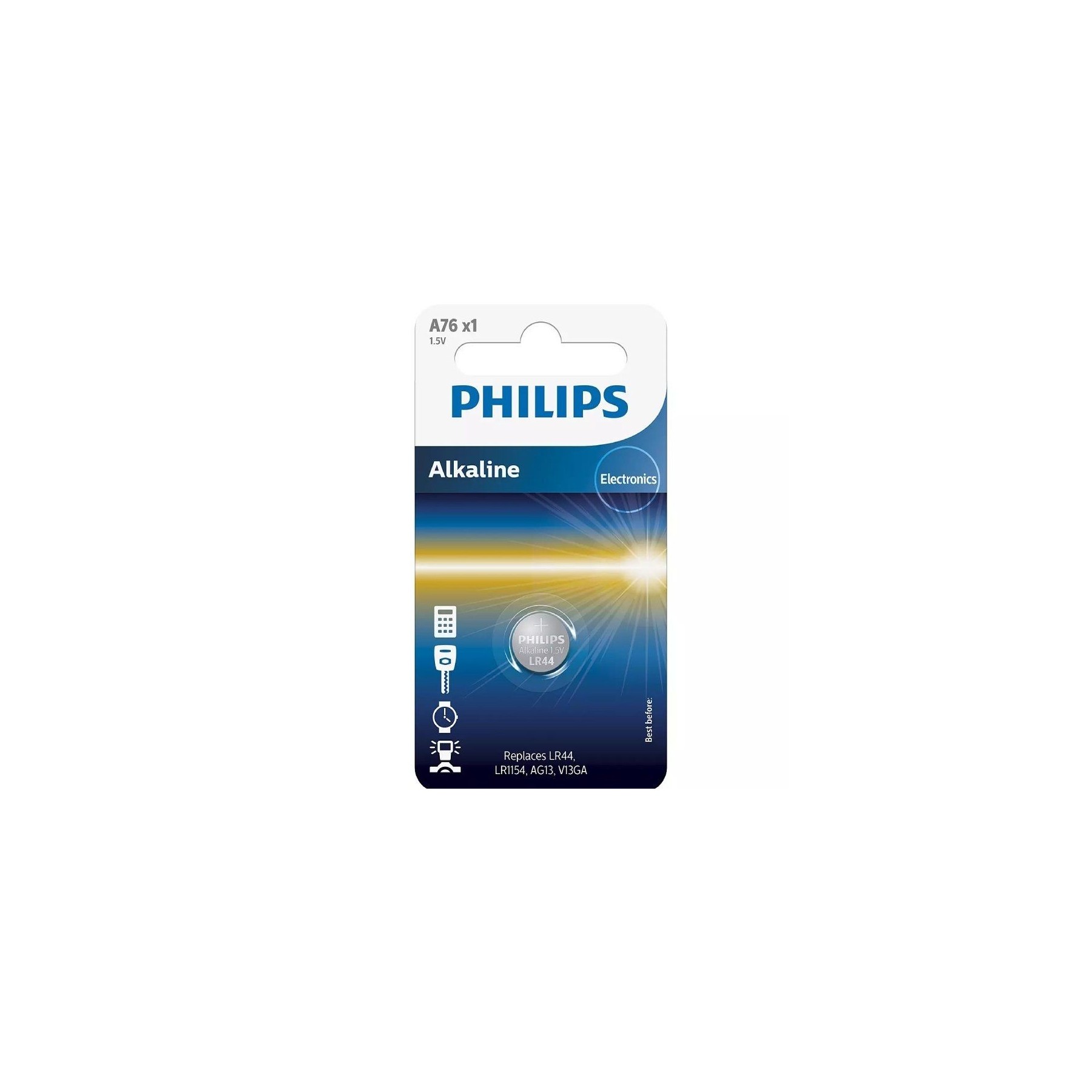 Pila De Botón Philips LR44, 1.5V LR44 LR1154 AG13 V13GA A76