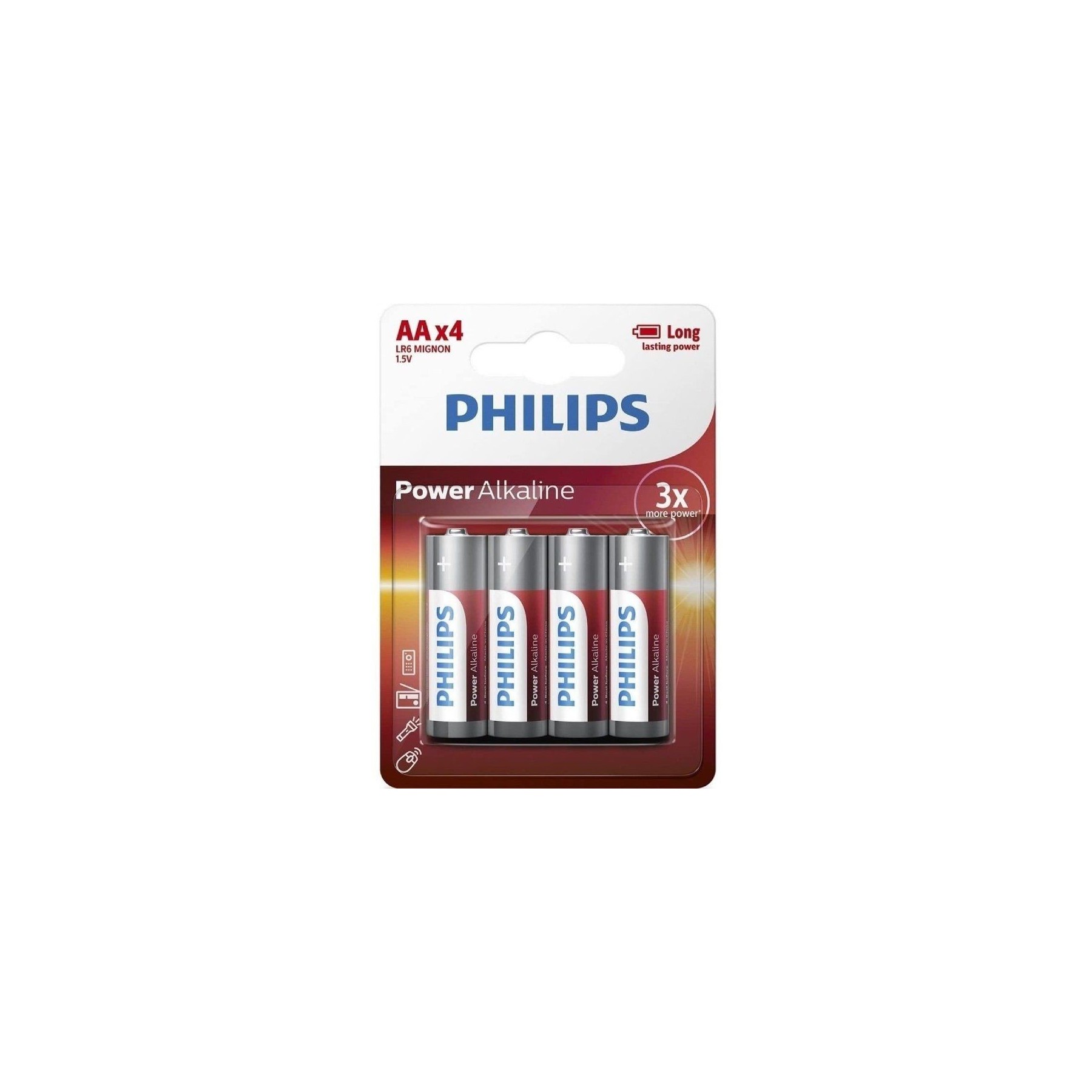 Pilas Bateria Philips LR6P4B 4XAA 1.5V Alcalina Blister