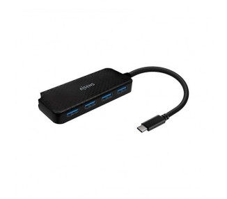 HUB USB-C A 4XUSB-C AISENS 15CM NEGRO