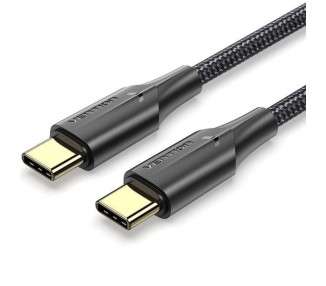 Cable usb 2.0 tipo-c 3a vention taubh/ usb tipo-c macho - usb tipo-c macho/ 2m/ negro