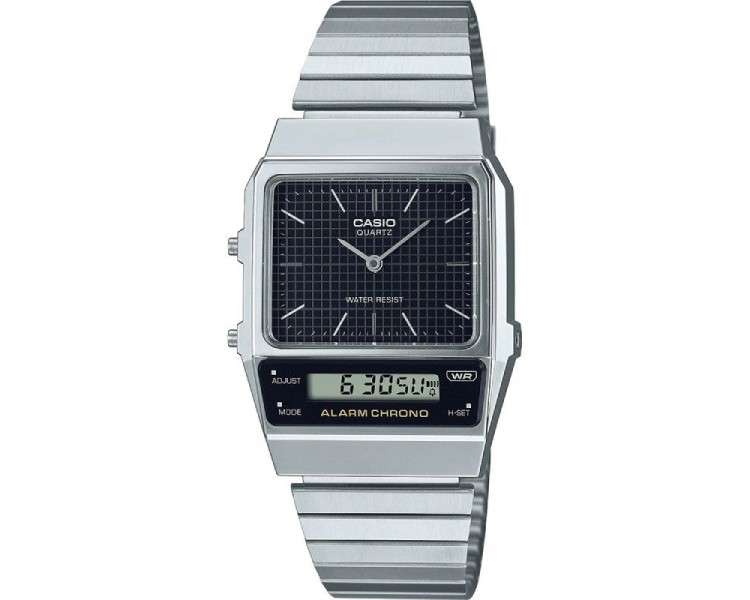 Reloj analógico y digital casio vintage edgy aq-800e-1aef/ 41mm/ plata y negro