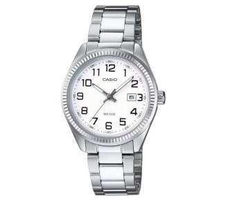 Reloj analógico casio collection women ltp-1302pd-7bveg/ 34mm/ plata y blanco