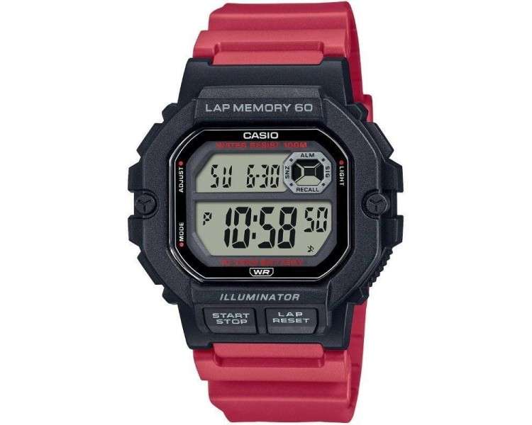 Reloj digital casio collection men ws-1400h-4avef/ 47mm/ rojo