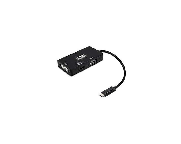 CONVERSOR USB-C A VGA / DVI / HDMI, 3 EN 1 USB-C/M-VGA/H-DVI/H-HDMI/M NANOCABLE