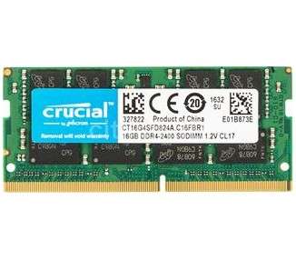 MODULO SODIMM DDR4 16GB 2400MHZ CRUCIAL CL17·