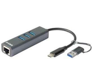 HUB D-LINK USB-C/USB TO GIGABIT 3 USB 3.0 PORT·