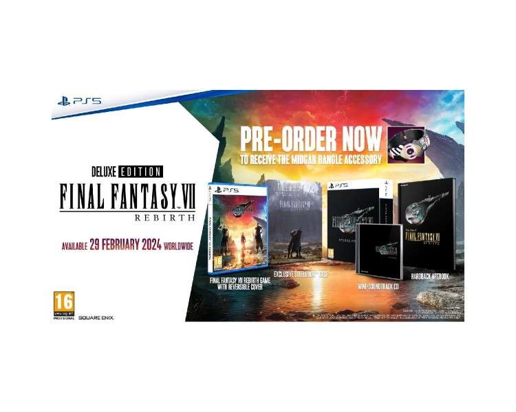 [Preventa] Final Fantasy VII Rebirth (Deluxe Edition) Juego para Consola Sony PlayStation 5, PS5 [Lanzamiento 29/02/2024]