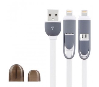 Cable Micro USB y Lightning 2 en 1 para Alcatel BQ Aquaris Samsung Blackview iPhone