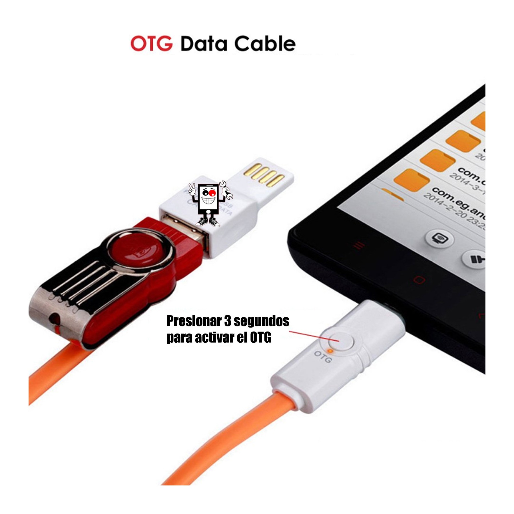 Cable Otg Premium Micro Usb, Doble, Para Moviles Android Samsung Huawei, Etc