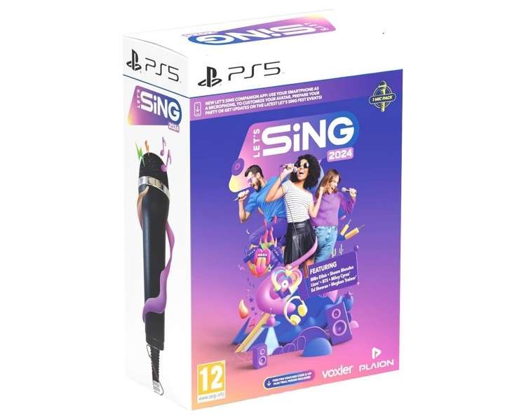Let's Sing 2024 + Mic Juego para Sony PlayStation 5 PS5