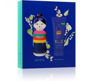 Benetton Sisterland Blue Neroli Gift Set for Women EDT 80ml + Body Lotion 75ml - Long Lasting - Young, Modern and Fresh Fragrance - Amber, Fruity, and Lavender Notes - Ideal for Day Wear