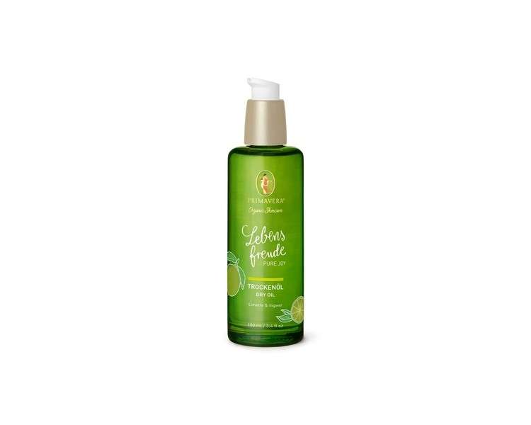 PRIMAVERA Lebensfreude Dry Oil 100ml Lime and Ginger Scent - Vegan Natural Cosmetics