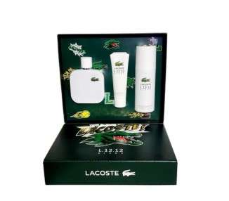 Eau de Lacoste Blanc 3 Piece Gift Set 3.4oz EDT Spray for Men