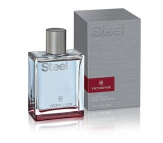 Victorinox Steel Eau de Toilette for Men with Violet Leaves and White Fir Aquatic and Fresh 100ml