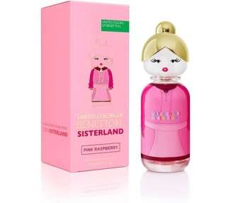 Benetton Sisterland Pink Raspberry Eau de Toilette for Women Long Lasting Fresh Young and Modern Fragrance Floral Neroli and Musk Notes Ideal for Day Wear 80ml
