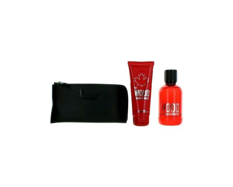 Dsquared2 Red Wood EDT 100ml and BL 100ml with Wallet for Women