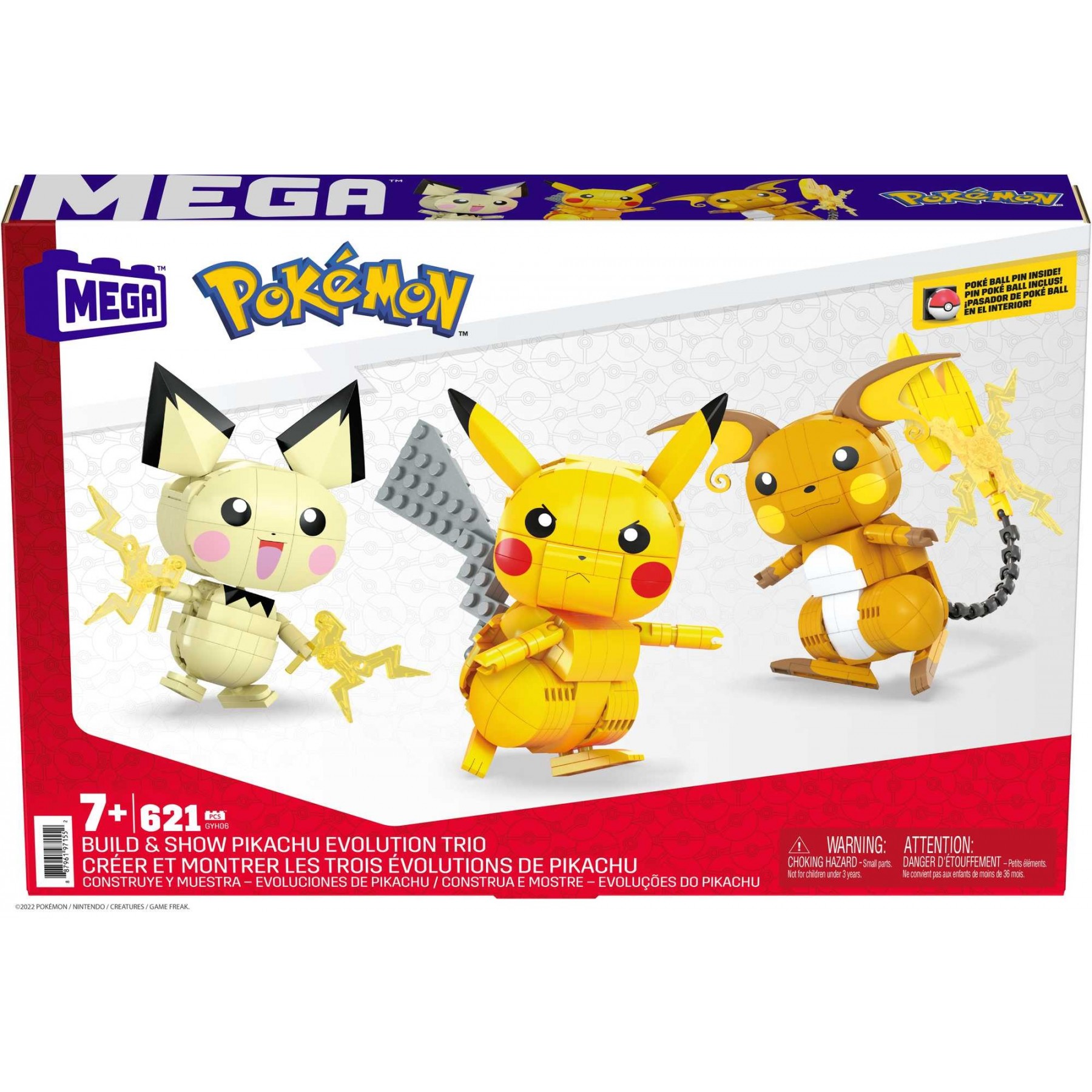 MEGA Contrux - Pokemon build and show Pikachu Evolution Trio (GYH06)
