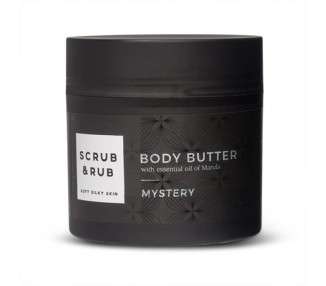 Scrub & Rub Body Butter Mystery Marula Oil Cocoa Butter and Coconut Oil 200ml Silky Smooth Skin Extremely Nourishing