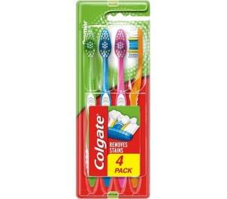 Colgate Toothbrush Premier Clean 4 Pack White