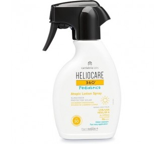 Heliocare 360° Pediatrics Atopic Lotion Body Spray 250ml Kids Sun Spray for Body UVA UVB Visible Light Infrared-A Sun Protection For Children's Sensitive Skin Supercharged with Antioxidants