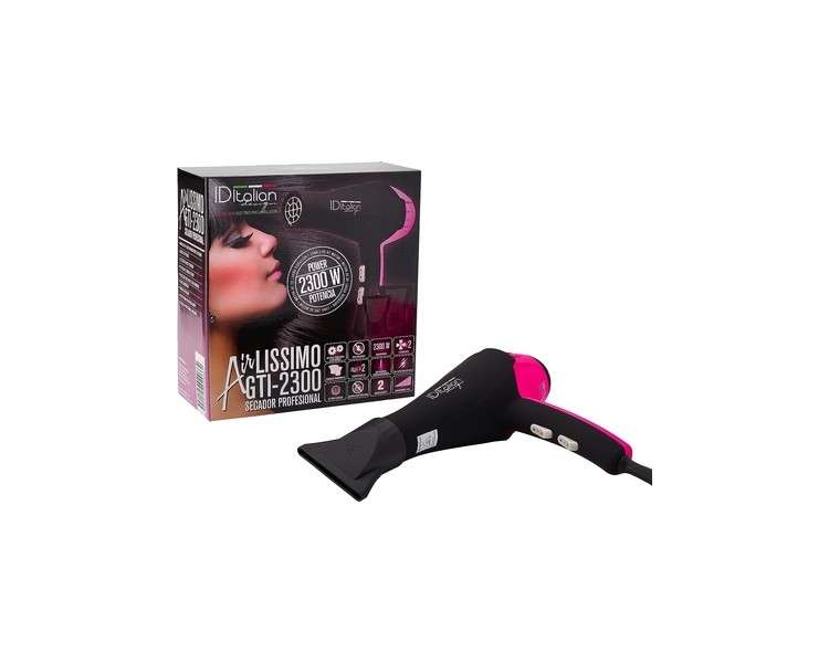 ID Italian Design Airlissimo Pink Hair Dryer 2300W 2 Temperature Settings with 2 Speeds