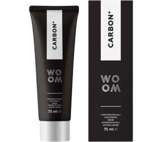 Woom Carbon+ Premium Whitening Toothpaste with Activated Charcoal and Fluoride 75ml