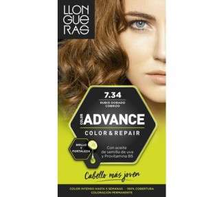 Llong Color Advance 7.34 Golden Copper Blonde Permanent Hair Color 210g
