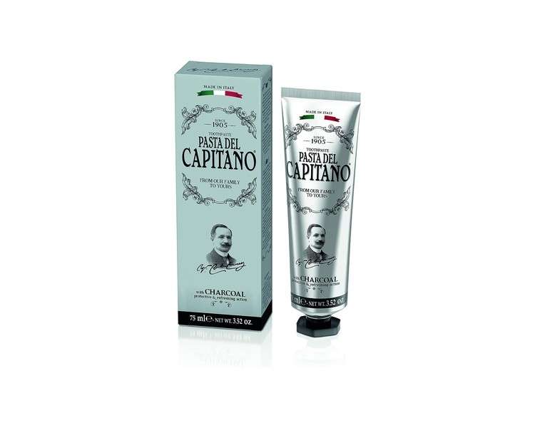 Pasta del Capitano 1905 Kapitän Toothpaste with Activated Charcoal 75ml 500g
