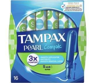 Tampax Pearl Compak Super Tampons with Applicator