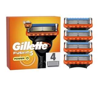 Gillette Fusion5 Power Razor Blades for Men with Precision Trimmer 5 Anti-Friction Blades - Pack of 4