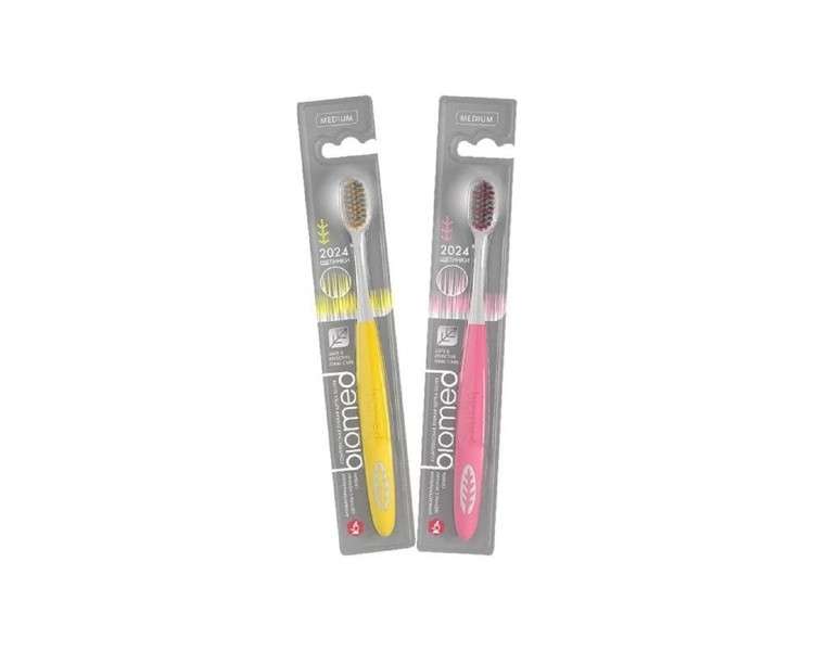 BIOMED Medium Toothbrush with Antibacterial Bristles for Effective Cleaning of Teeth and Interdental Spaces