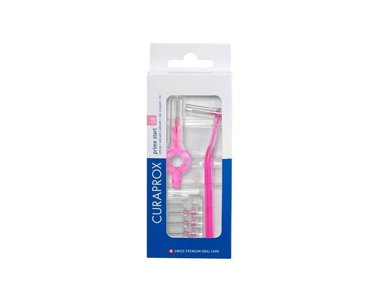 Curaprox CPS 08 Prime Start Interdental Brush Kit Pink 7 Count