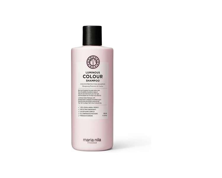 Maria Nila Luminous Colour Shampoo 350ml Pomegranate Counteracts Dehydration 100% Vegan & Sulfate/Paraben Free