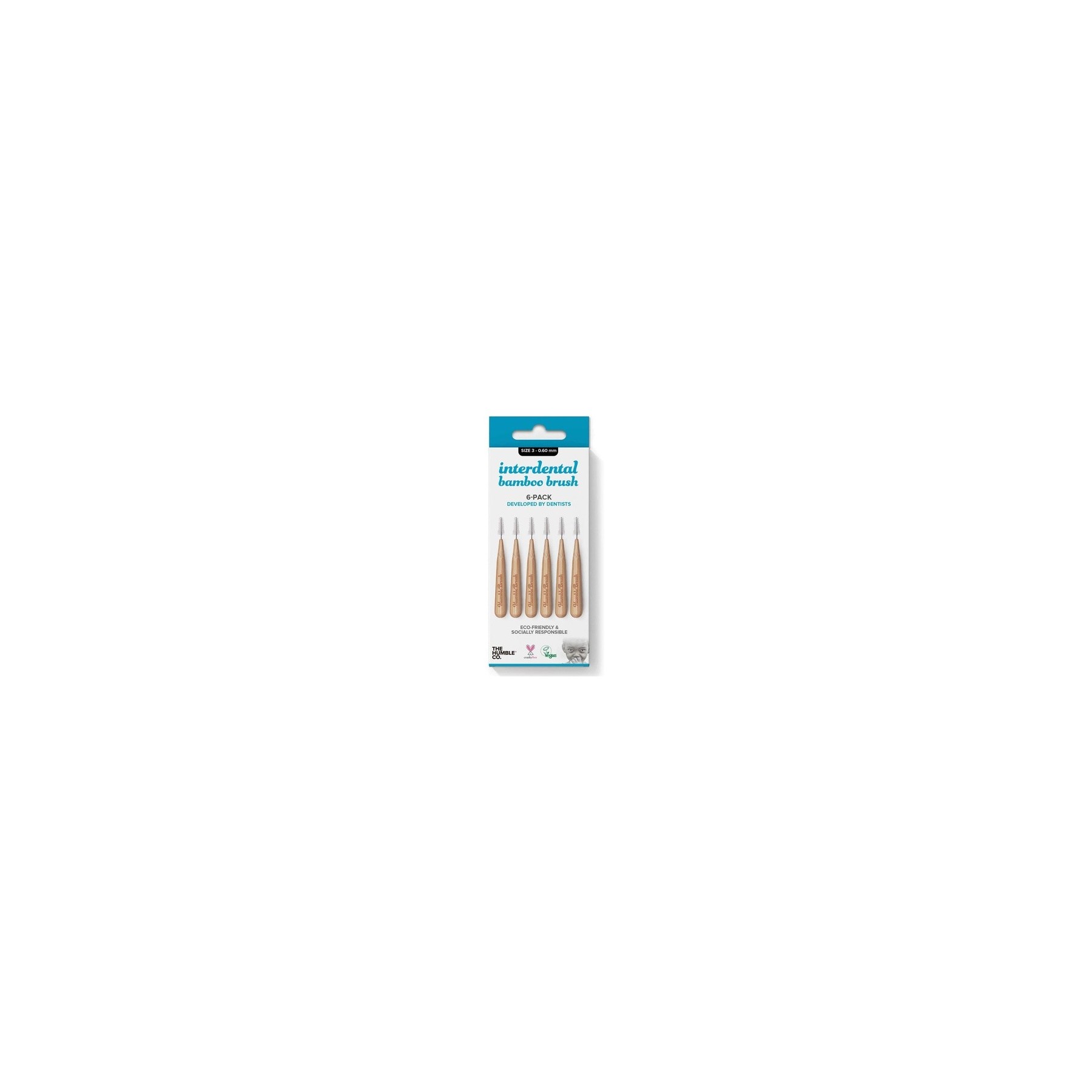 Humble Bamboo Interdental Brush Size 3-0.60mm Blue - Pack of 24