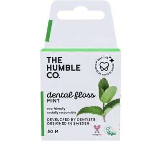 The Humble Co. Dental Floss Fresh Mint Developed by Dentists Designed in Sweden Teeth Cleaning Sustainable Reusable Vegan Cruelty-Free Eco-Friendly Packaging 50m