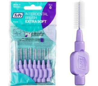 TePe Interdental Brushes Purple Extra Soft Size 6 Simple and Effective Cleaning of Interdental Spaces