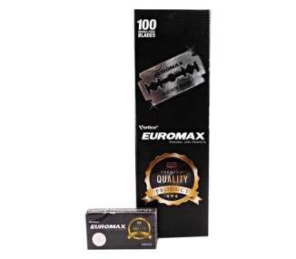 Euromax Platinum Coated Japanese Steel Double Edge Razor Blades 100 Blades