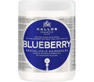Kallos KJMN Blueberry Revitalizing Hair Mask for Dry, Brittle, and Chemically Treated Hair 1000ml