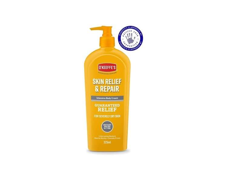 O'Keeffe's Skin Relief & Repair Pump 325ml Body Lotion for Extremely Dry Itchy Skin Unscented Non-Greasy & Clinically Tested