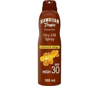 Hawaiian Tropic Protective Dry Oil Continuous Spray SPF 30 with Coconut and Mango 180ml