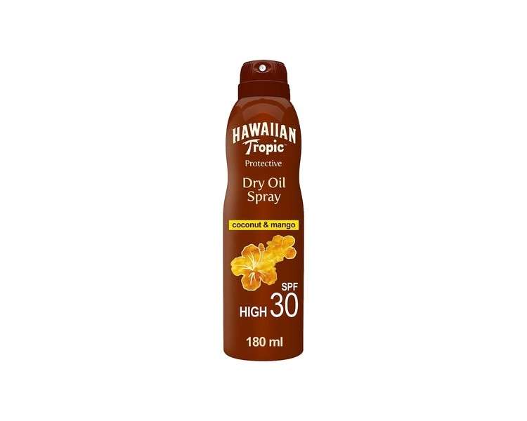 Hawaiian Tropic Protective Dry Oil Continuous Spray SPF 30 with Coconut and Mango 180ml