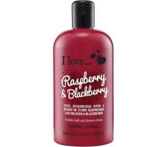 I Love Raspberry & Blackberry Bath & Shower Cream 16.9 Ounces Made in Ireland