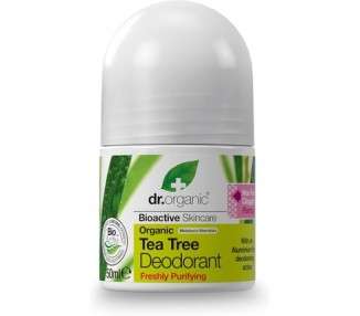 Dr Organic Tea Tree Deodorant Natural Vegan Cruelty Free Paraben & SLS Free Aluminium Free 50ml