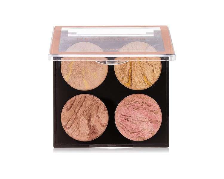Makeup Revolution Cheek Kit Fresh Perspective Face Bronzing Highlighter Palette 4 Shades 8.8g