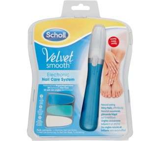 Scholl Velvet Electronic Nail Care System Blue 6 Count