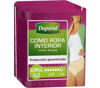 Depend Panties, Highly Absorbent for Bladder Weakness Women S-M Beige - Pack of 10