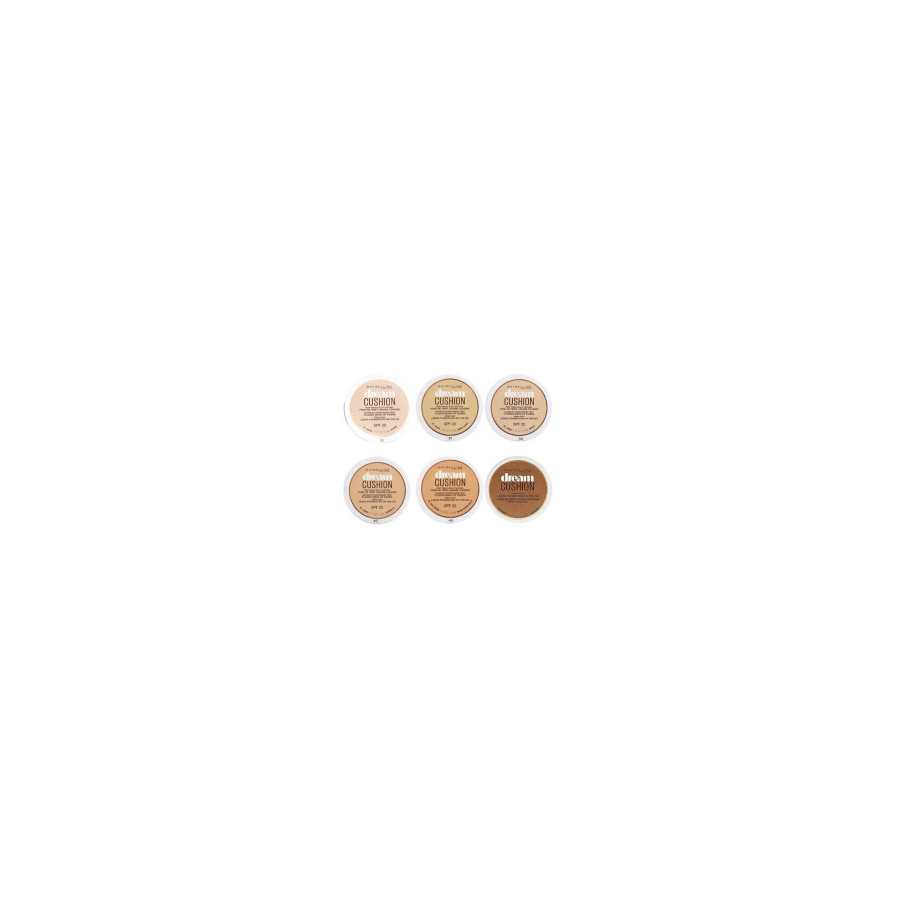 Maybelline Dream Cushion Liquid Foundation 10 21 30 40 48 60 70
