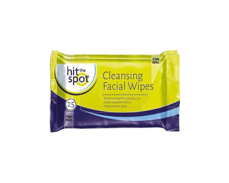 Hit The Spot Cleansing Facial Wipes - Twin Pack