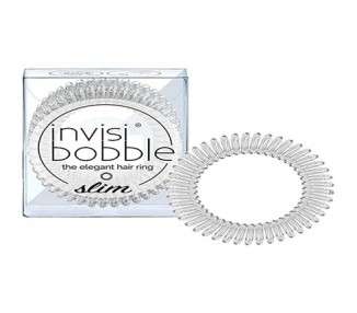 Invisibobble Slim Hair Ties Suitable for All Hair Types - Pack of 3 Crystal Clear